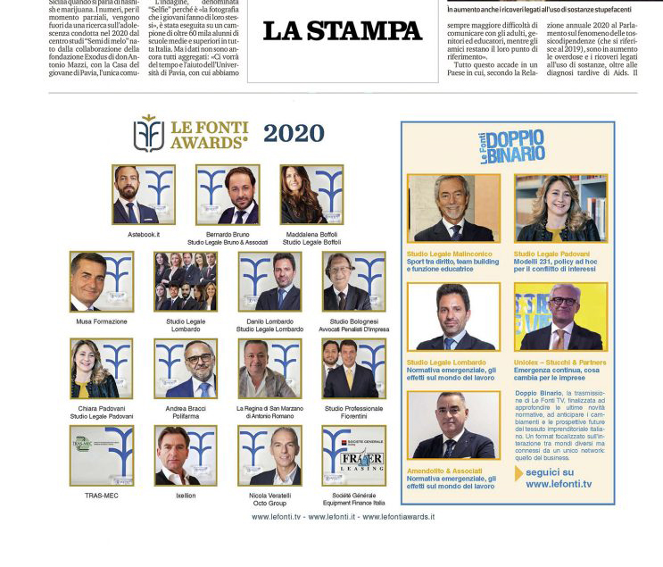 La Stampa: “Le Fonti Awards”