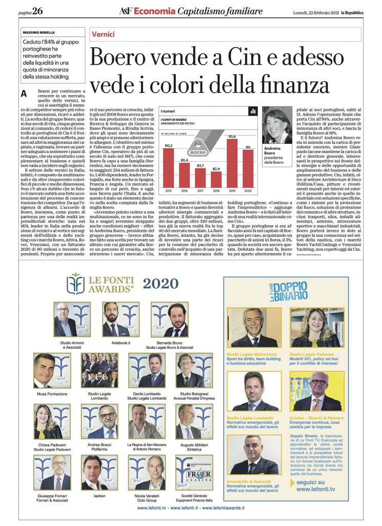 Affari e Finanza: “Le Fonti Awards”