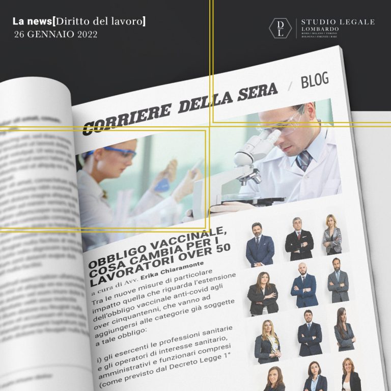 Corriere della Sera, Obbligo vaccinale over 50