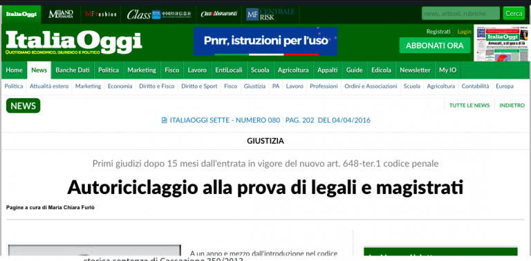Autoriciclaggio alla prova di legali e magistrati