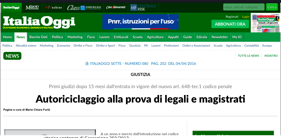 Autoriciclaggio alla prova di legali e magistrati