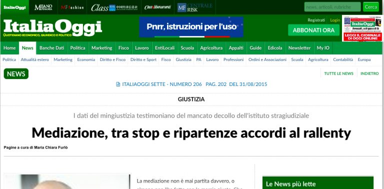 Mediazione, tarda ancora il decollo dell’istituto stragiudiziale